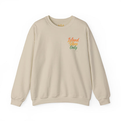 Island Vibes Only - Unisex Crewneck Sweater (Letterwork Front, Full Artwork Back)