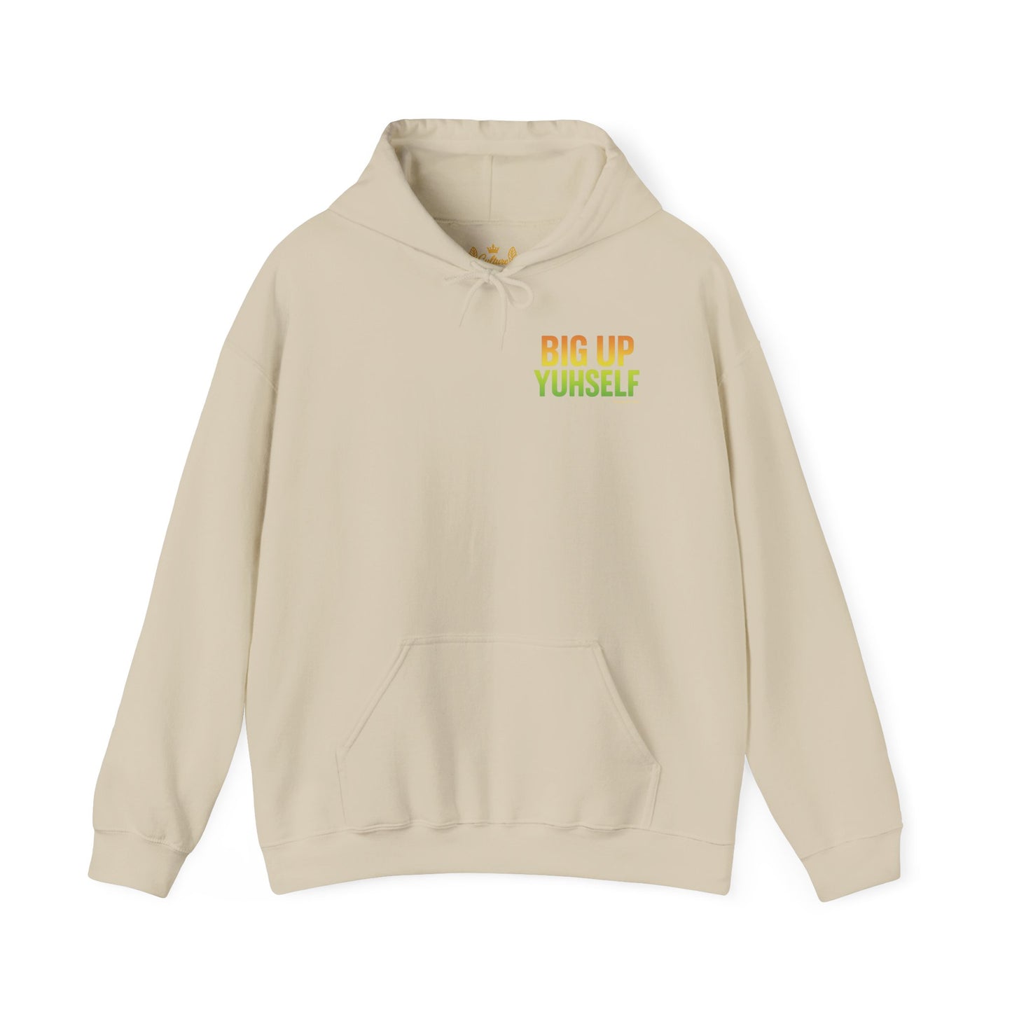 Big Up Yuhself - Unisex Hoodie (Letterwork front, Artwork Back)