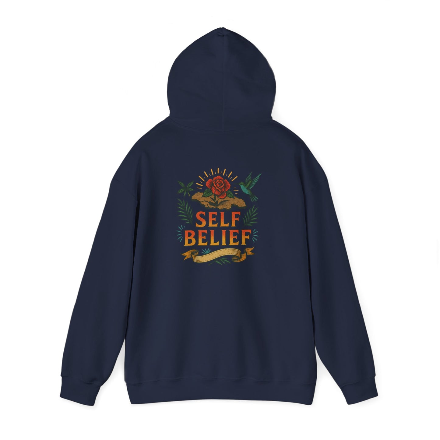 Self Belief - Unisex Hoodie (Lettering Front, Artwork Back)