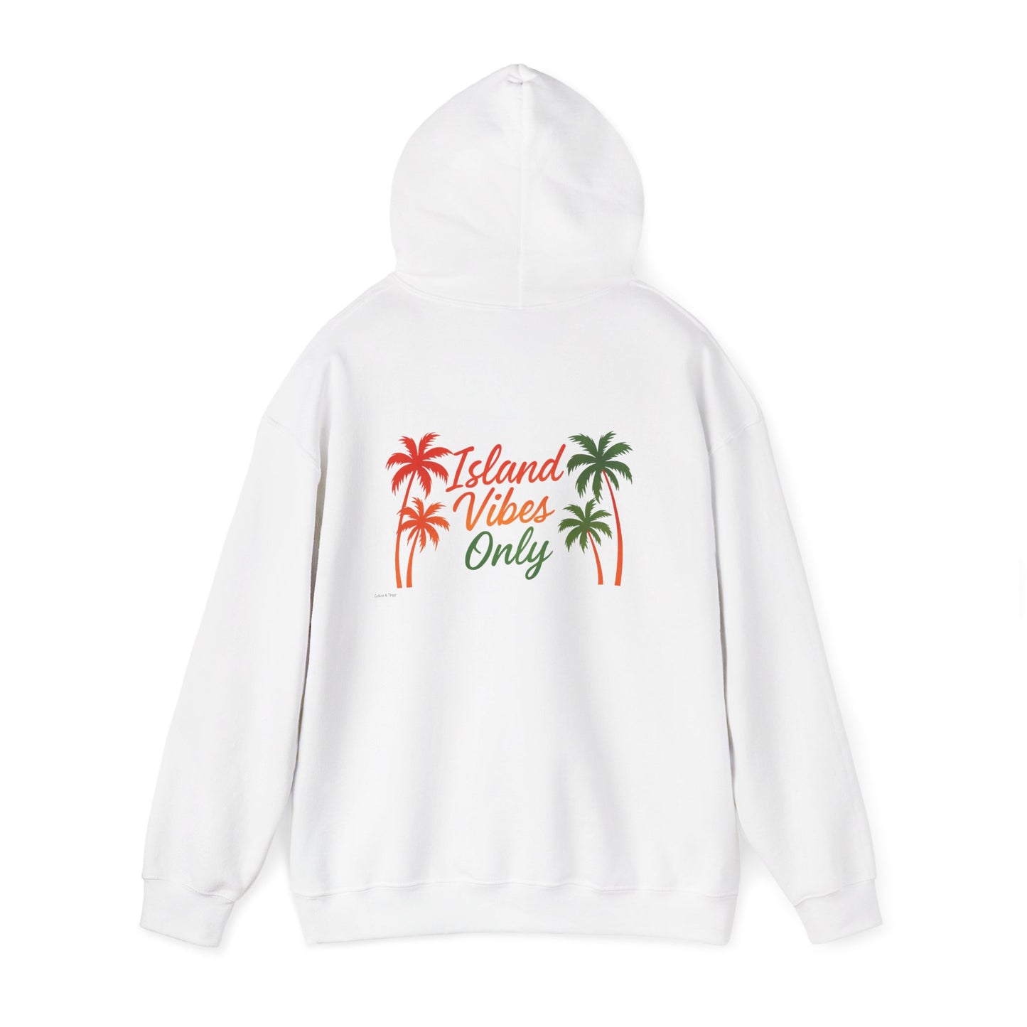 Island Vibes Only - Unisex Hoodie (Letterwork front, Artwork Back)
