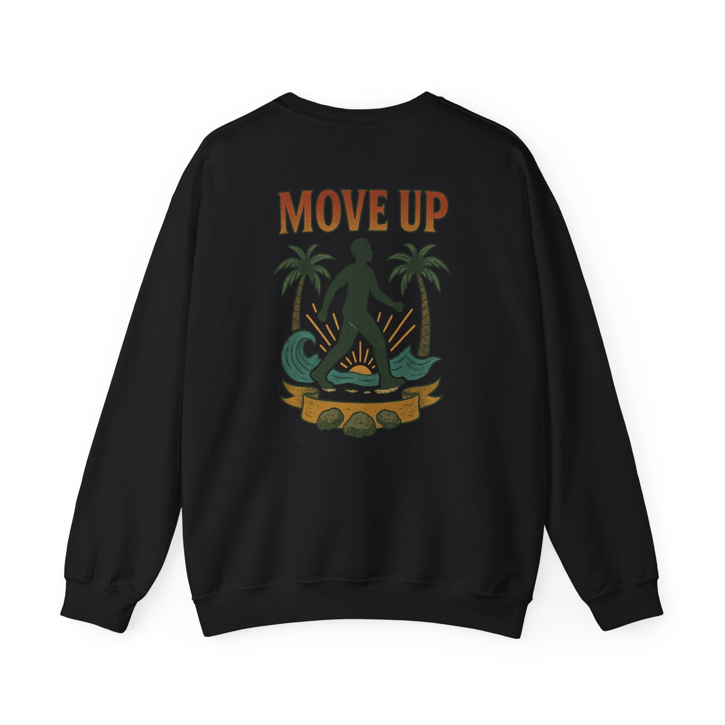 Move Up - Unisex Crewneck Sweater (Letterwork Front, Full Artwork Back)