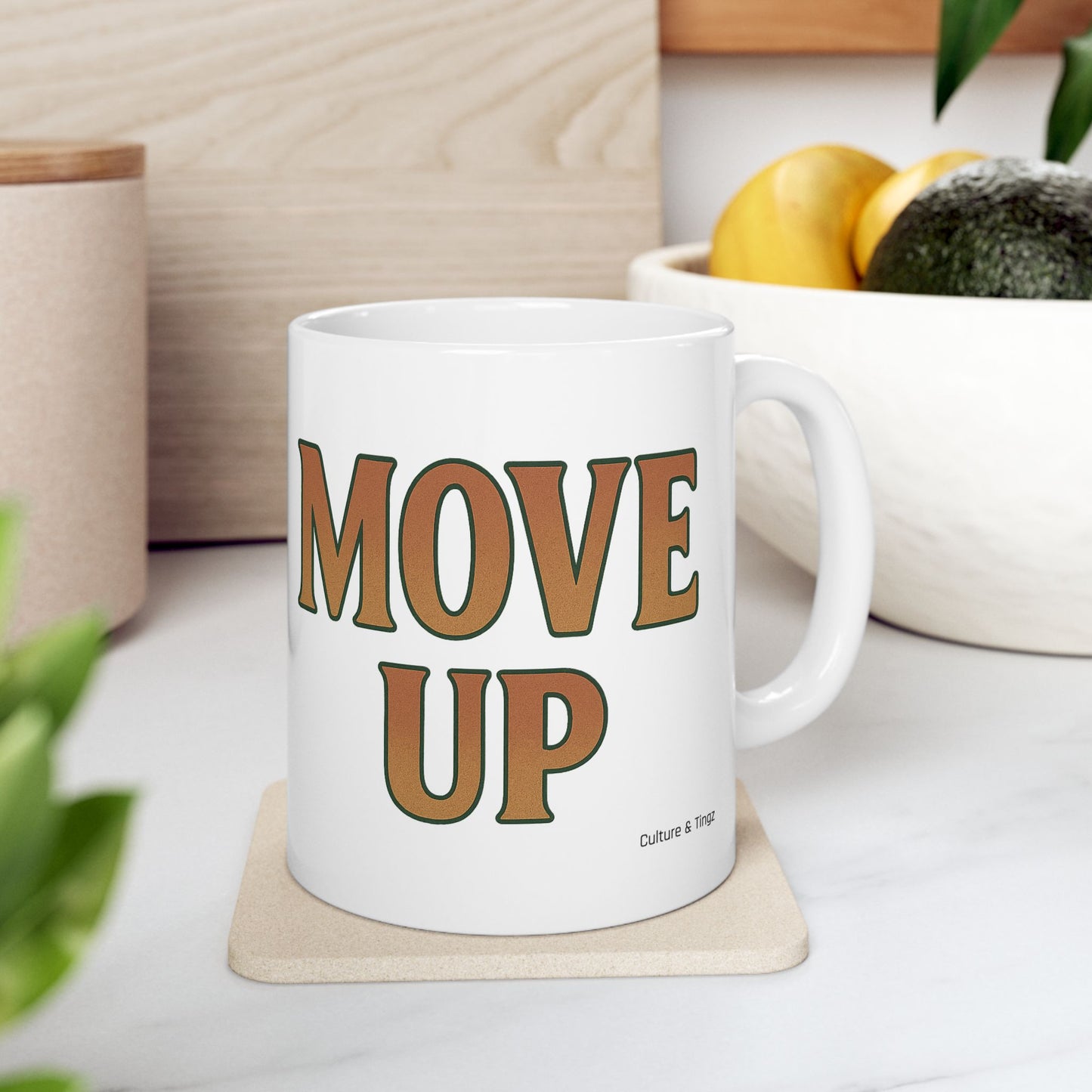 Move Up Ceramic Mugs - Letterwork Collection