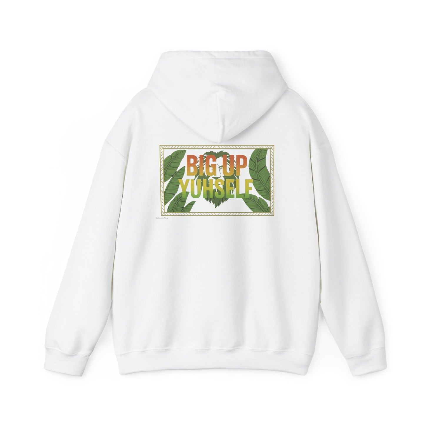 Big Up Yuhself - Unisex Hoodie (Letterwork front, Artwork Back)