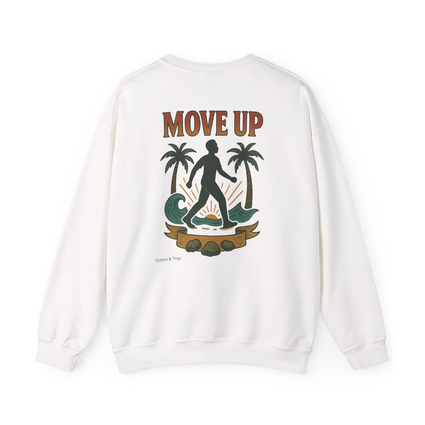 Move Up - Unisex Crewneck Sweater (Letterwork Front, Full Artwork Back)
