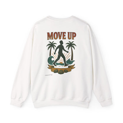 Move Up - Unisex Crewneck Sweater (Letterwork Front, Full Artwork Back)