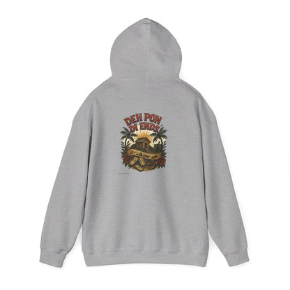 Deh Pon Di Ends - Unisex Hoodie (Letterwork front, Artwork Back)