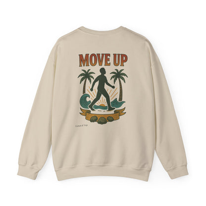 Move Up - Unisex Crewneck Sweater (Letterwork Front, Full Artwork Back)