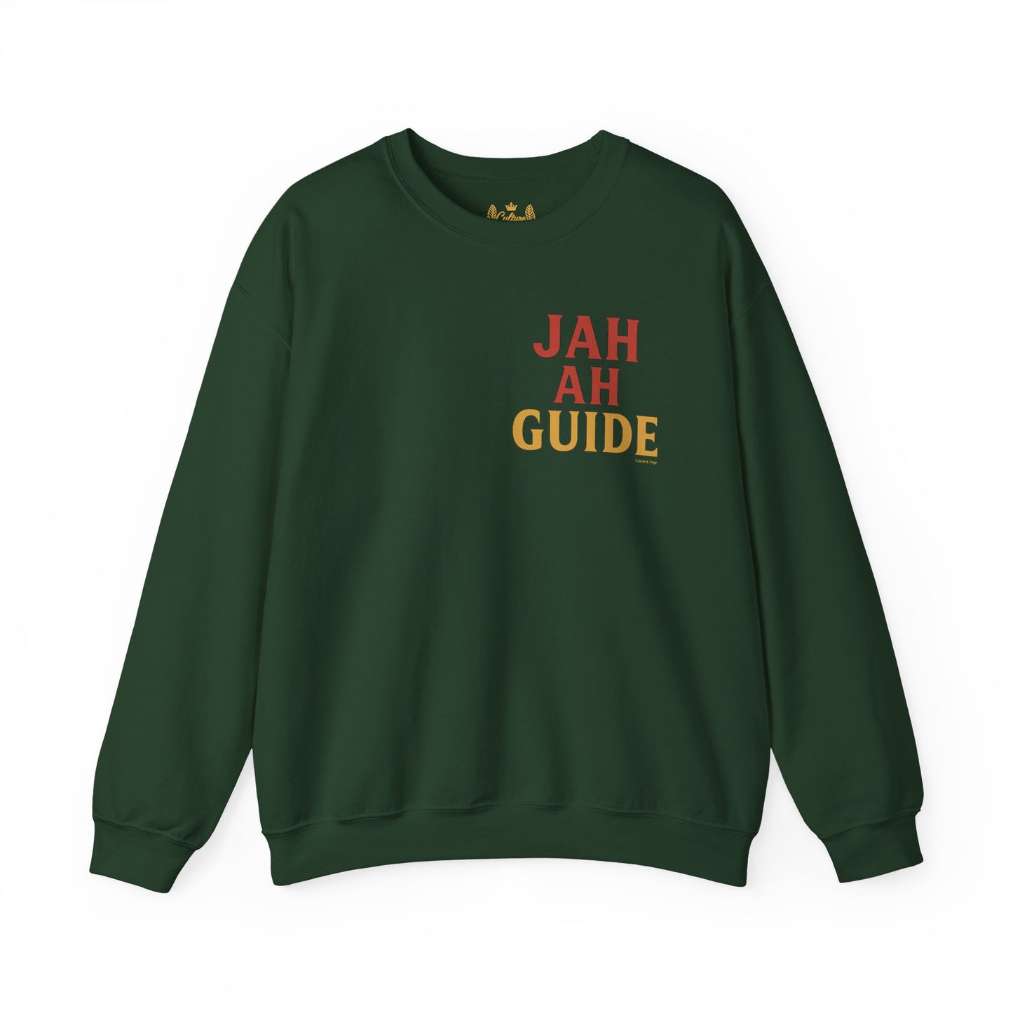 Jah Ah Guide - Unisex Crewneck Sweater (Letterwork Front, Full Artwork Back)