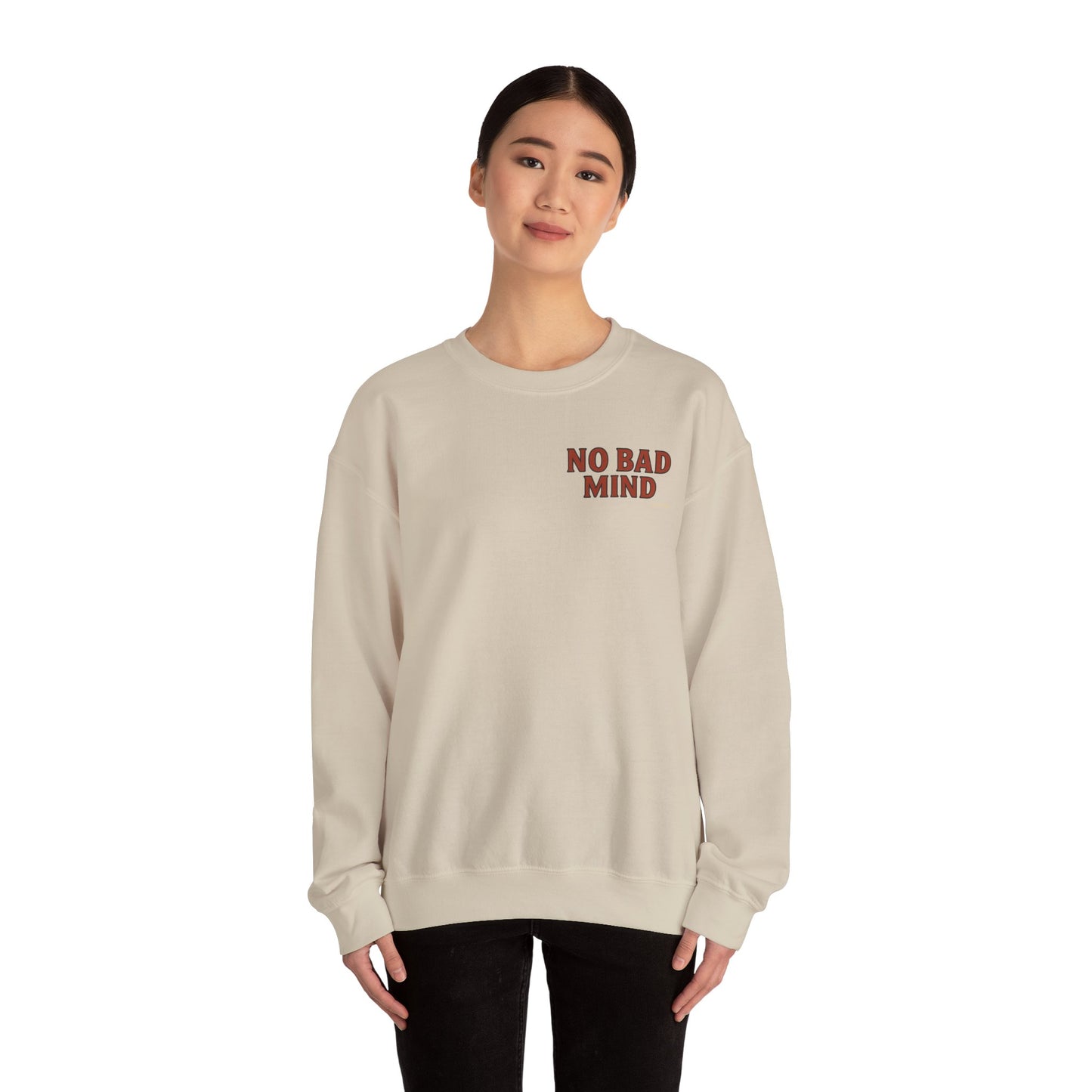 No Bad Mind - Unisex Crewneck Sweater (Letterwork Front, Full Artwork Back)