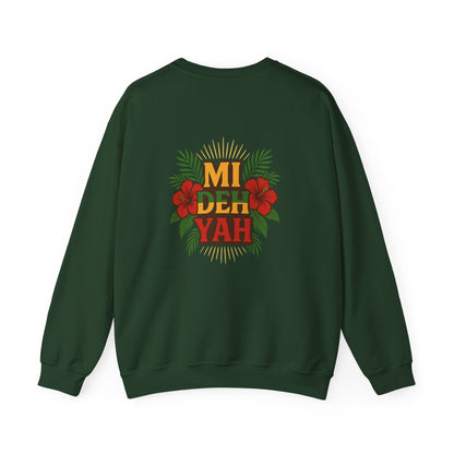 Mi Deh Yah - Unisex Crewneck Sweater (Letterwork Front, Full Artwork Back)