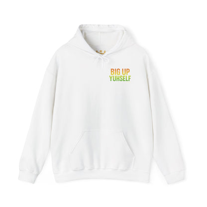 Big Up Yuhself - Unisex Hoodie (Letterwork front, Artwork Back)