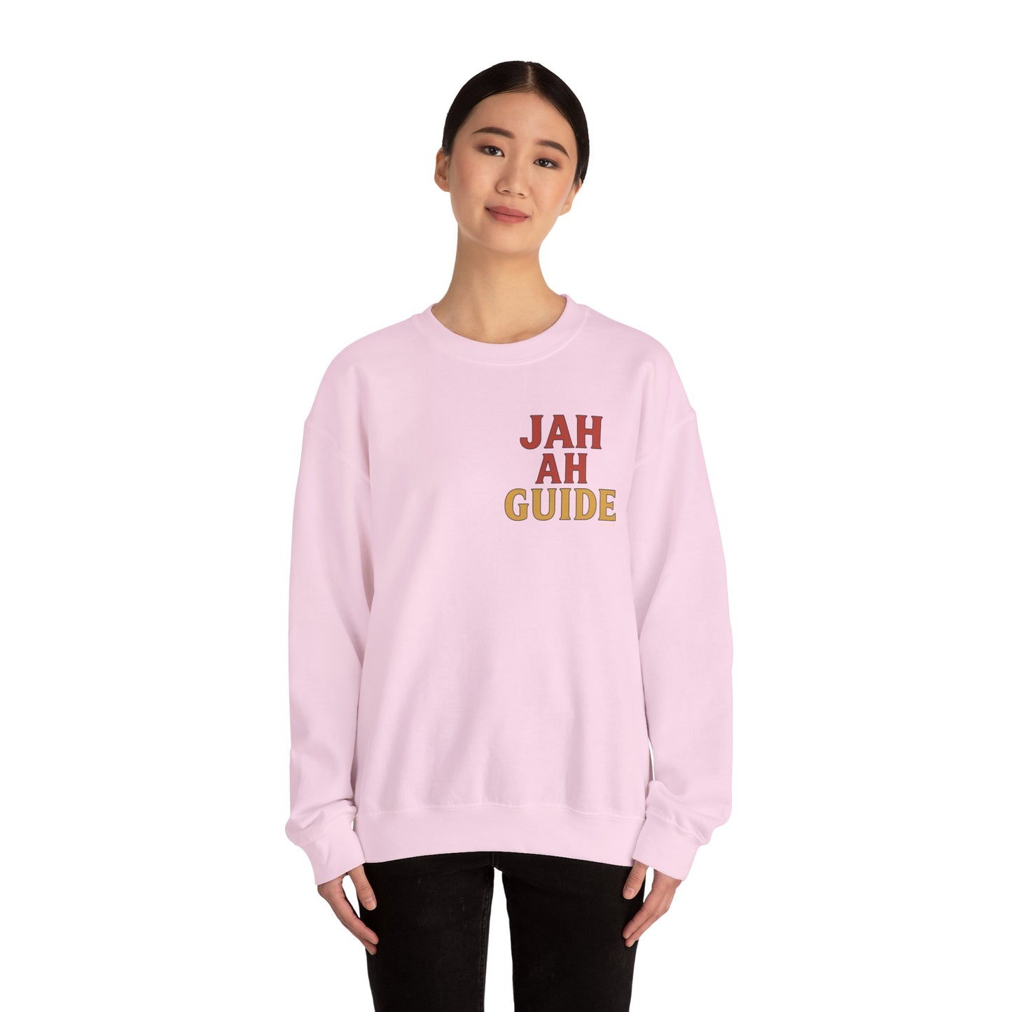 Jah Ah Guide - Unisex Crewneck Sweater (Letterwork Front, Full Artwork Back)