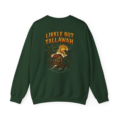 Likkle but Tallawah - Unisex Crewneck Sweater (Letterwork Front, Full Artwork Back)