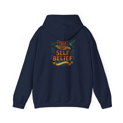 Self Belief - Unisex Hoodie (Lettering Front, Artwork Back)