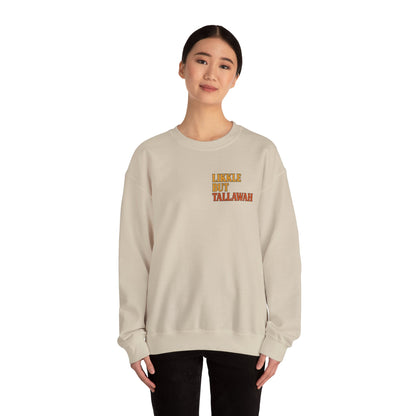 Likkle but Tallawah - Unisex Crewneck Sweater (Letterwork Front, Full Artwork Back)