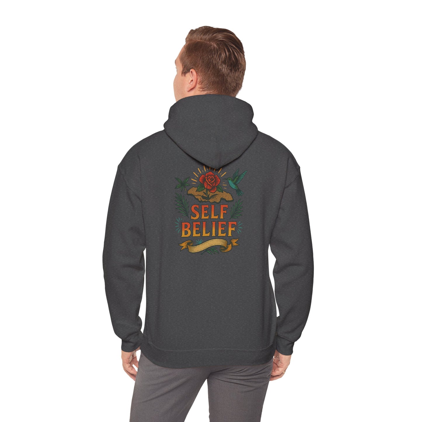 Self Belief - Unisex Hoodie (Lettering Front, Artwork Back)