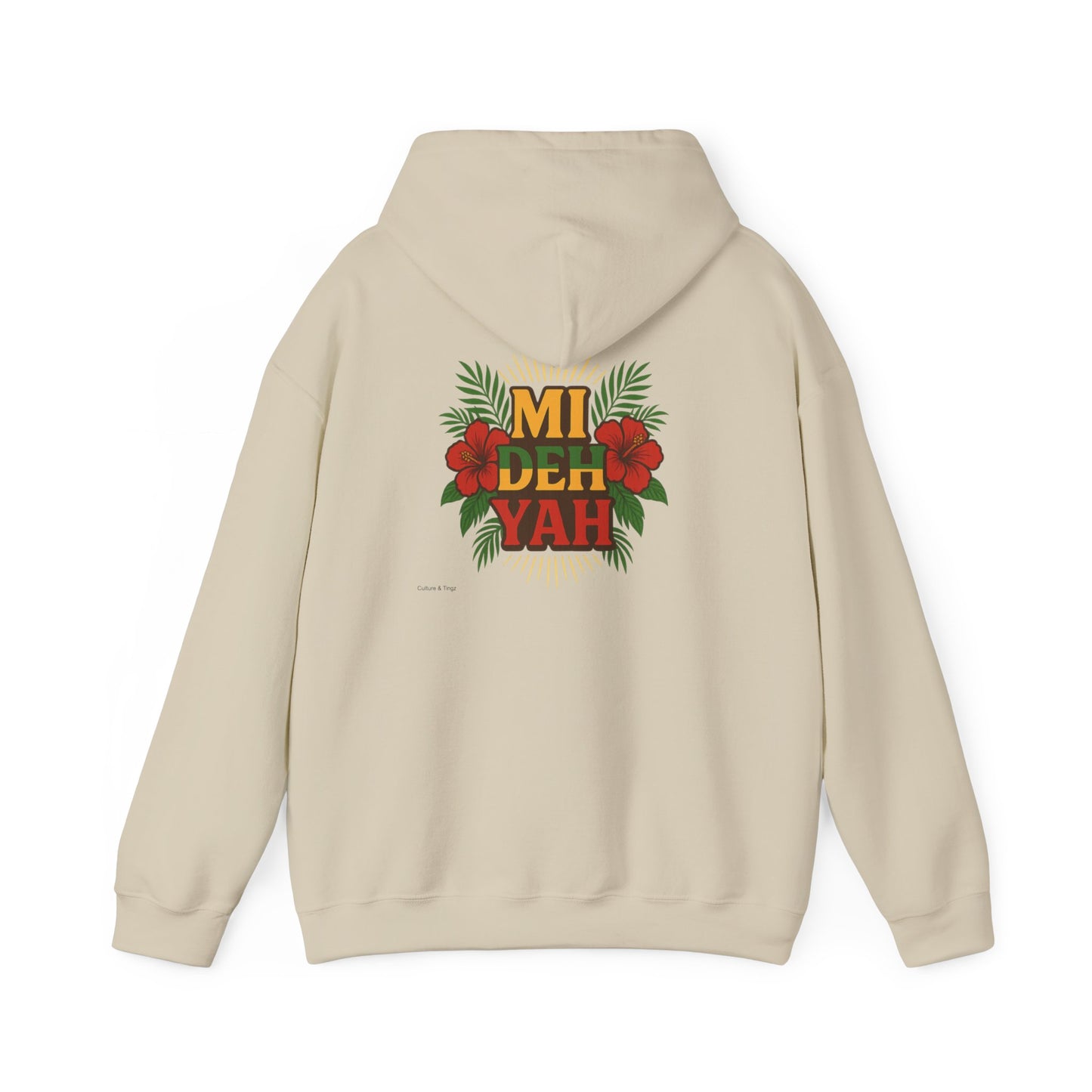 Mi Deh Yah - Unisex Hoodie (Letterwork front, Artwork Back)