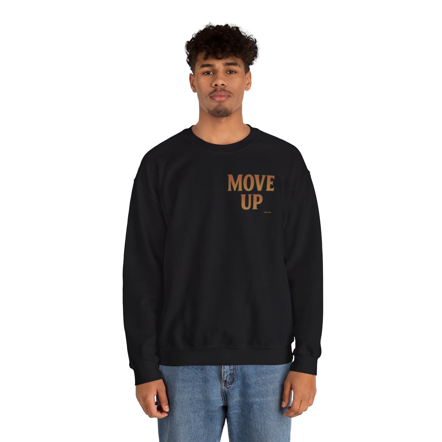 Move Up - Unisex Crewneck Sweater (Letterwork Front, Full Artwork Back)