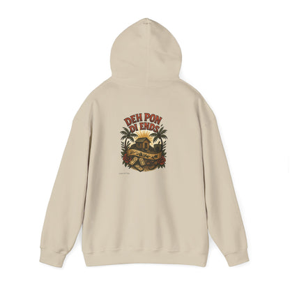 Deh Pon Di Ends - Unisex Hoodie (Letterwork front, Artwork Back)