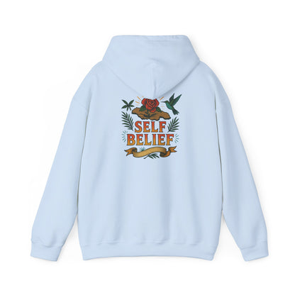 Self Belief - Unisex Hoodie (Lettering Front, Artwork Back)