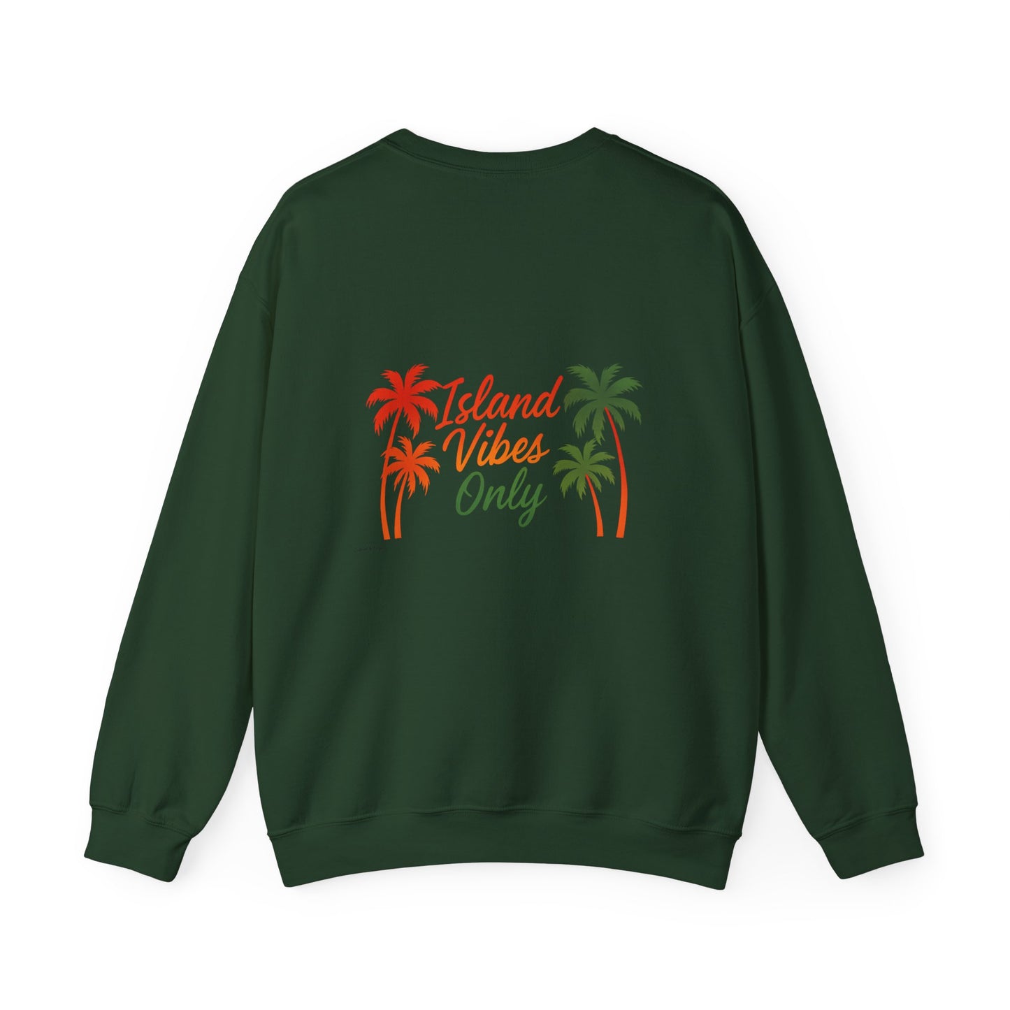 Island Vibes Only - Unisex Crewneck Sweater (Letterwork Front, Full Artwork Back)