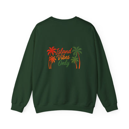 Island Vibes Only - Unisex Crewneck Sweater (Letterwork Front, Full Artwork Back)