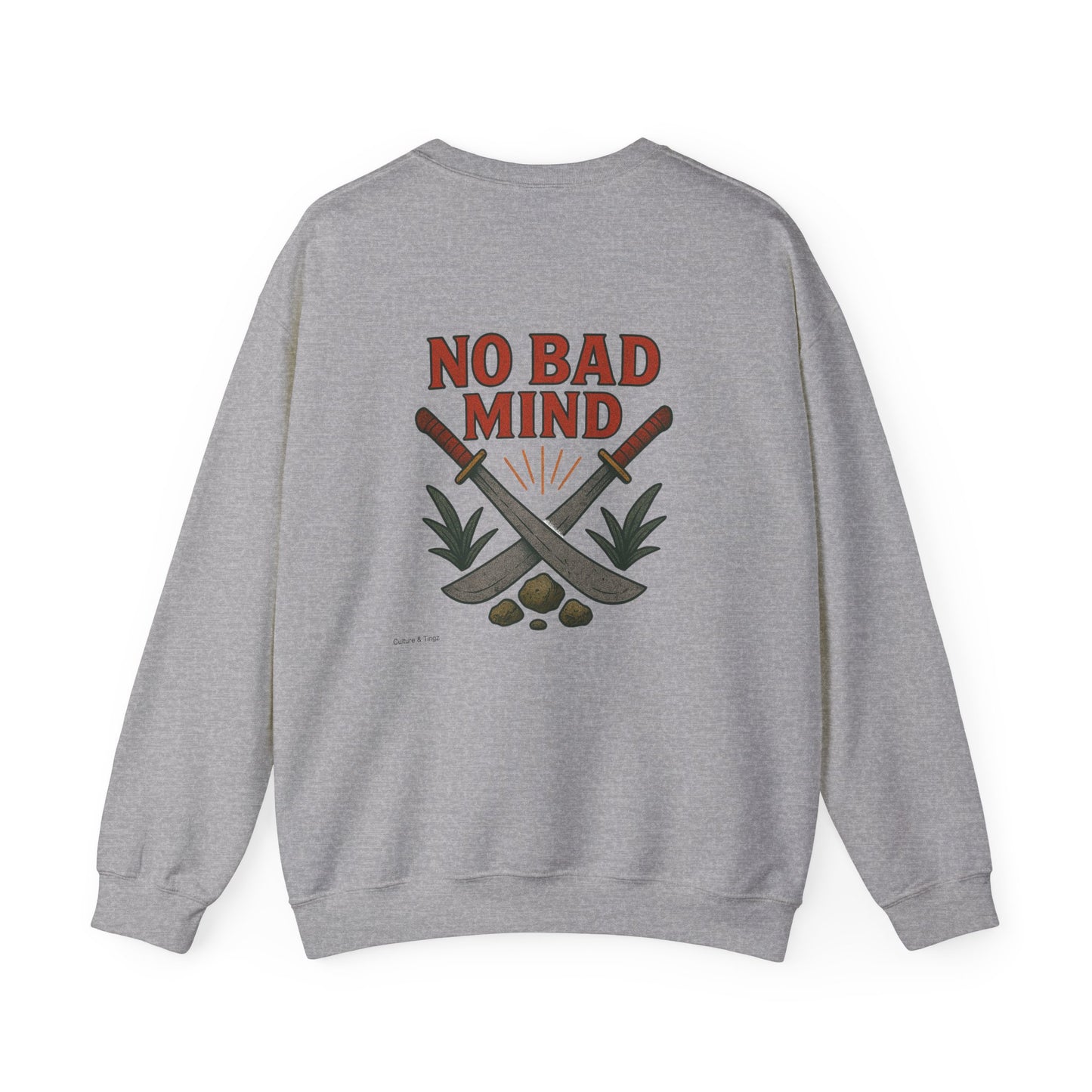 No Bad Mind - Unisex Crewneck Sweater (Letterwork Front, Full Artwork Back)
