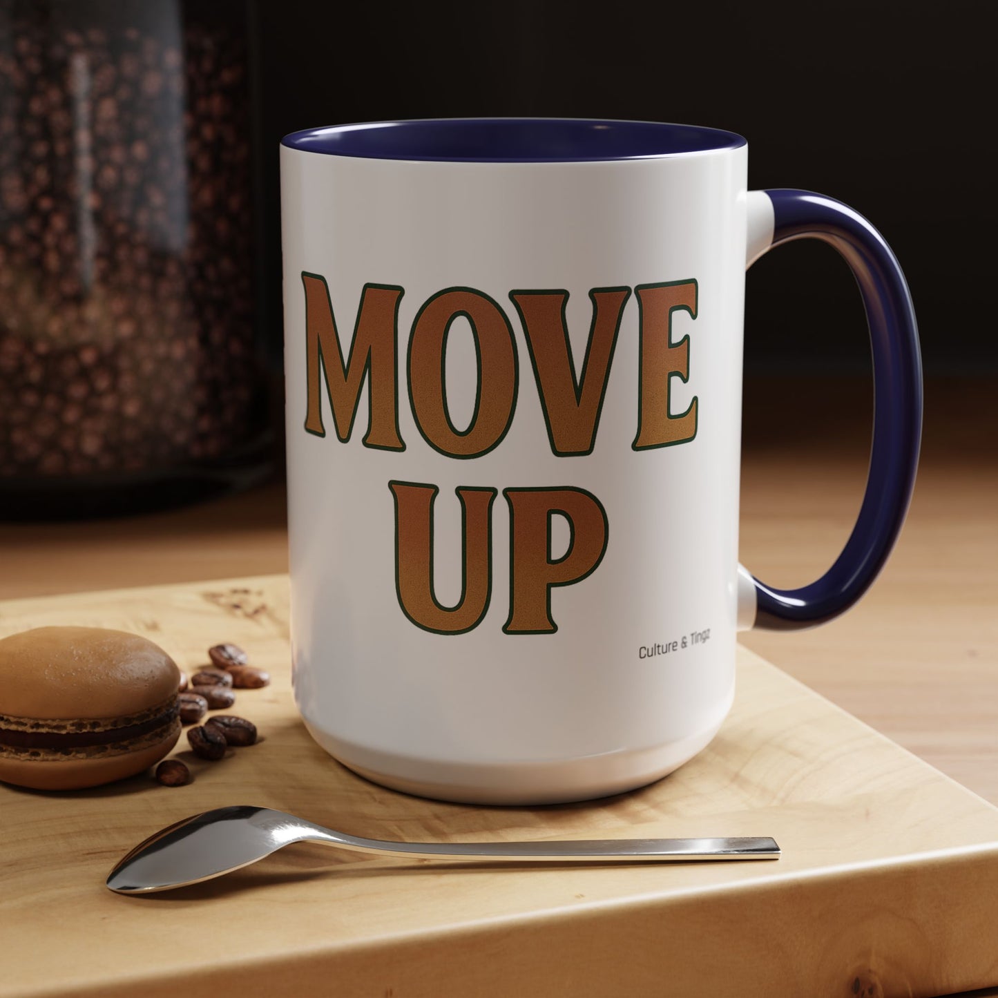 Move Up Ceramic Mugs  – Letterwork Edition