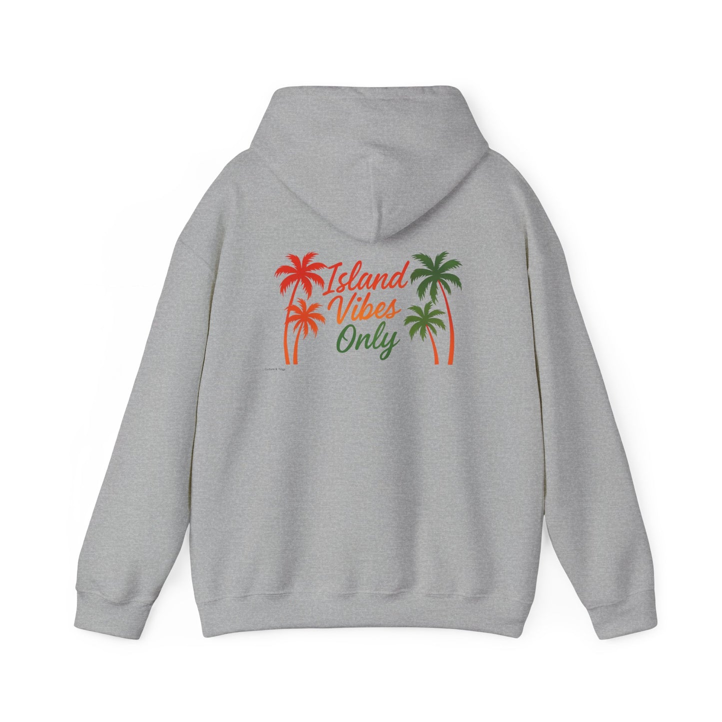 Island Vibes Only - Unisex Hoodie (Letterwork front, Artwork Back)