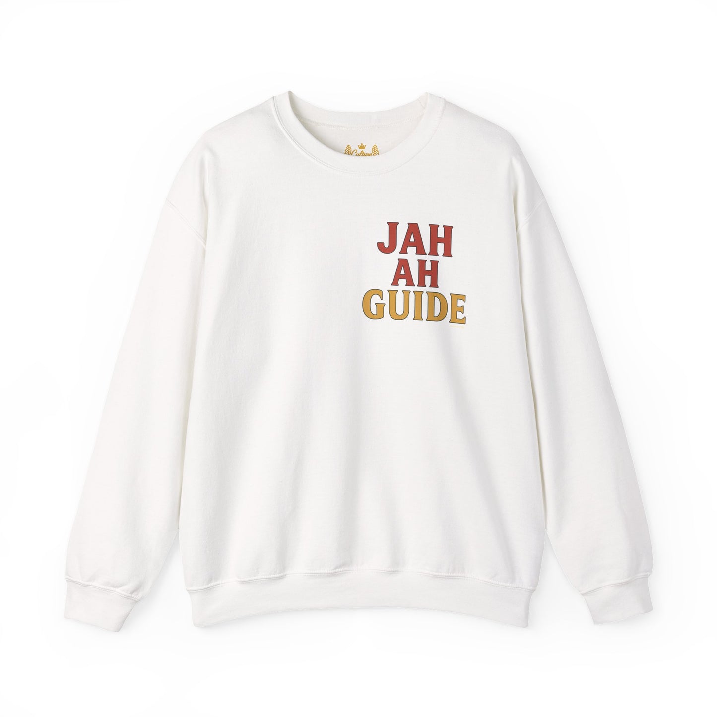 Jah Ah Guide - Unisex Crewneck Sweater (Letterwork Front, Full Artwork Back)