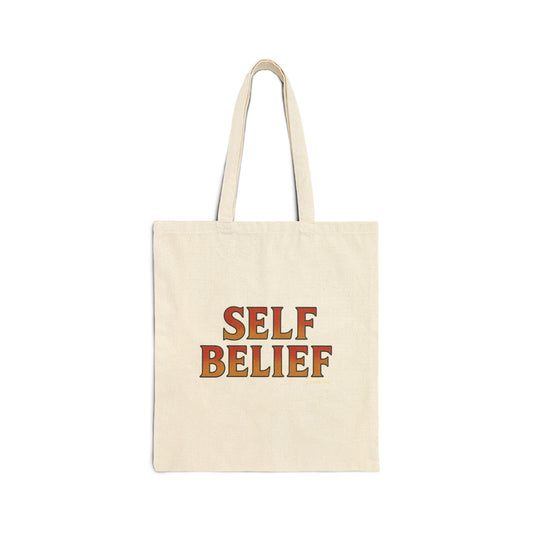 Self Belief - Canvas Tote Bag (Lettering Front, Artwork Back)