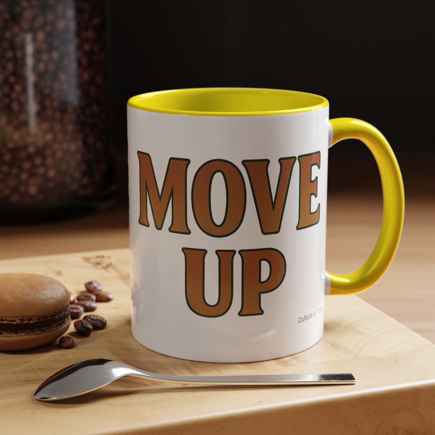 Move Up Ceramic Mugs  – Letterwork Edition