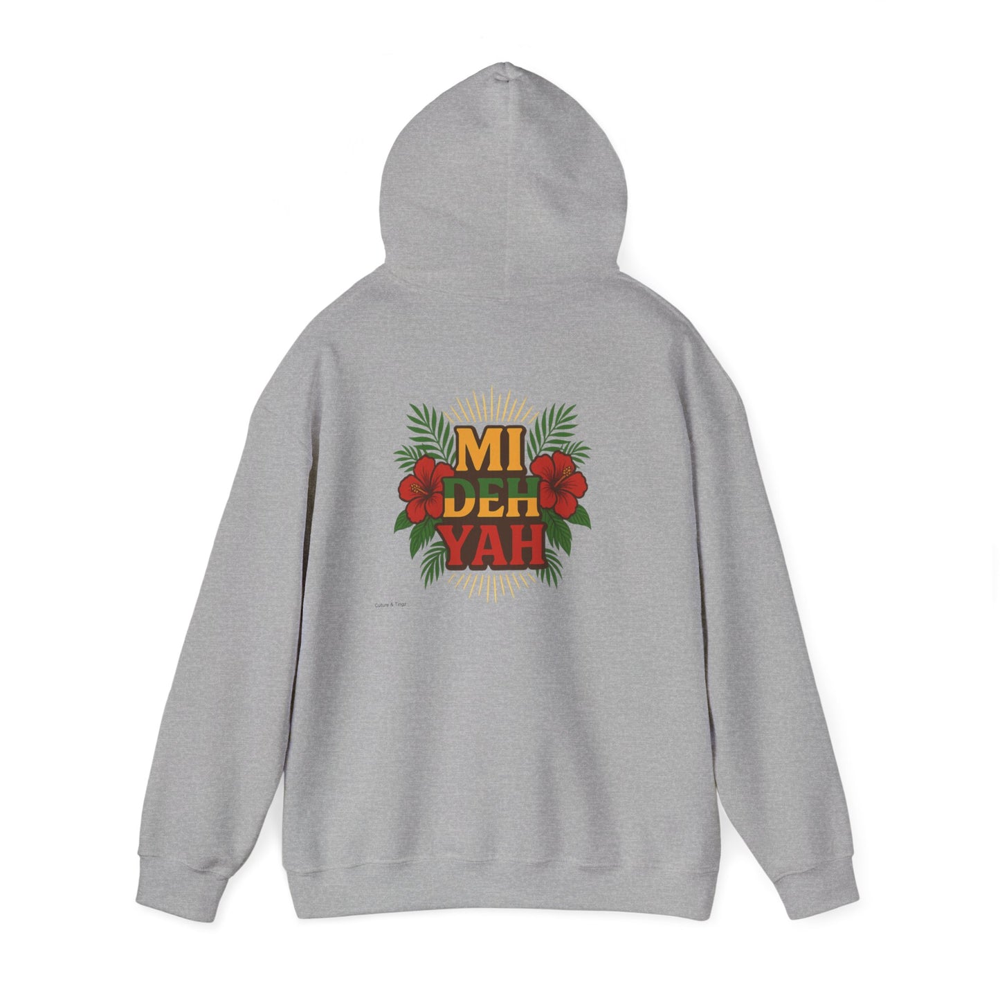 Mi Deh Yah - Unisex Hoodie (Letterwork front, Artwork Back)