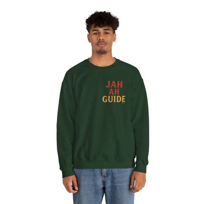 Jah Ah Guide - Unisex Crewneck Sweater (Letterwork Front, Full Artwork Back)