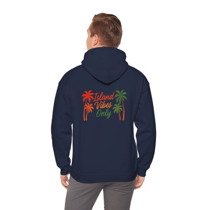 Island Vibes Only - Unisex Hoodie (Letterwork front, Artwork Back)
