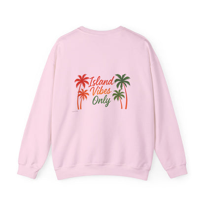 Island Vibes Only - Unisex Crewneck Sweater (Letterwork Front, Full Artwork Back)