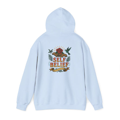 Self Belief - Unisex Hoodie (Lettering Front, Artwork Back)