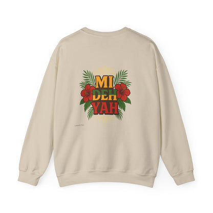 Mi Deh Yah - Unisex Crewneck Sweater (Letterwork Front, Full Artwork Back)