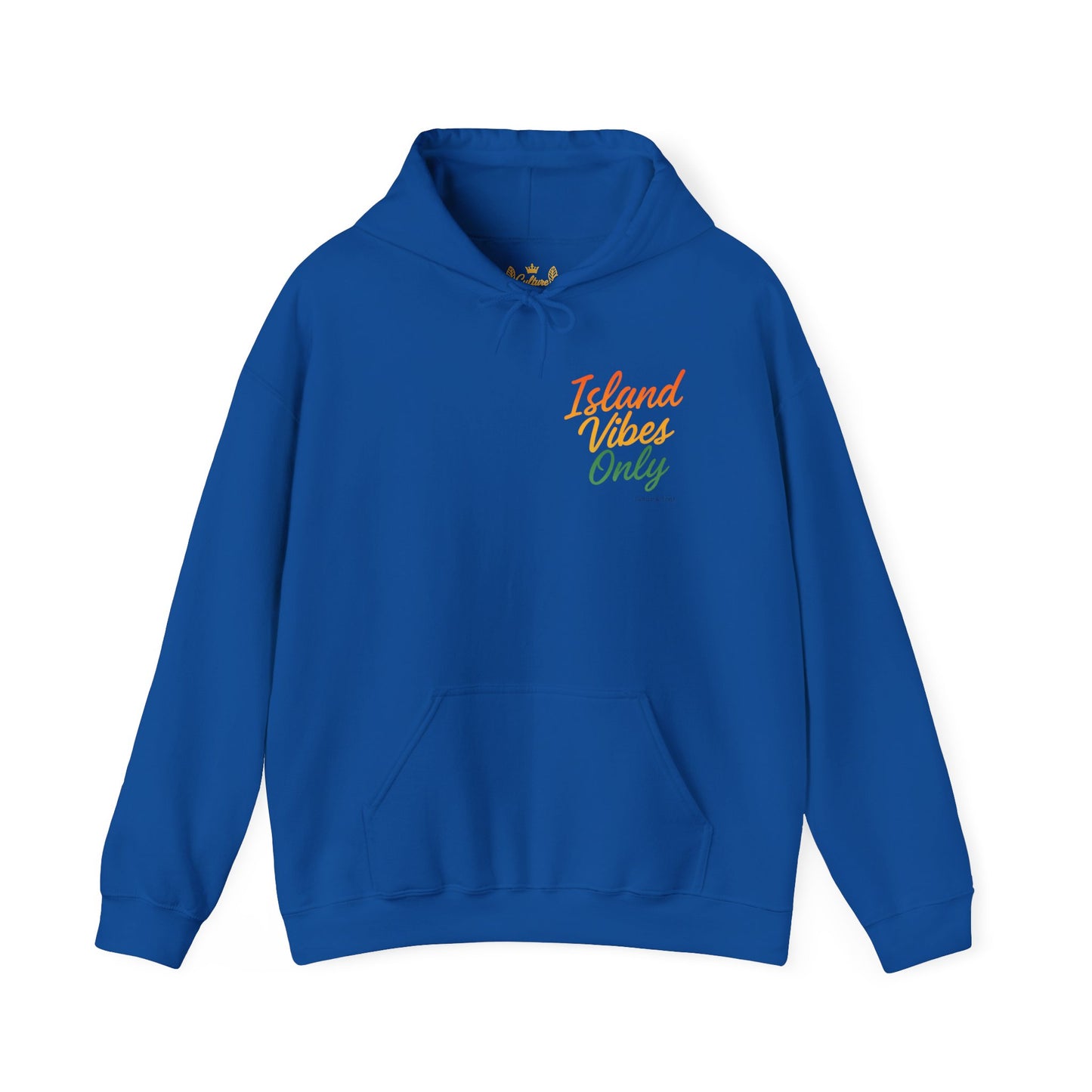 Island Vibes Only - Unisex Hoodie (Letterwork front, Artwork Back)