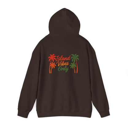 Island Vibes Only - Unisex Hoodie (Letterwork front, Artwork Back)