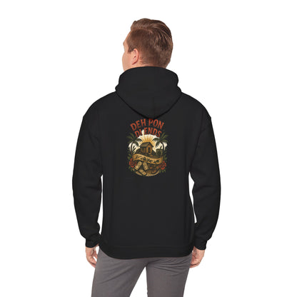 Deh Pon Di Ends - Unisex Hoodie (Letterwork front, Artwork Back)