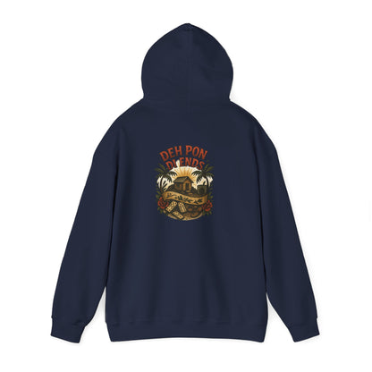 Deh Pon Di Ends - Unisex Hoodie (Letterwork front, Artwork Back)
