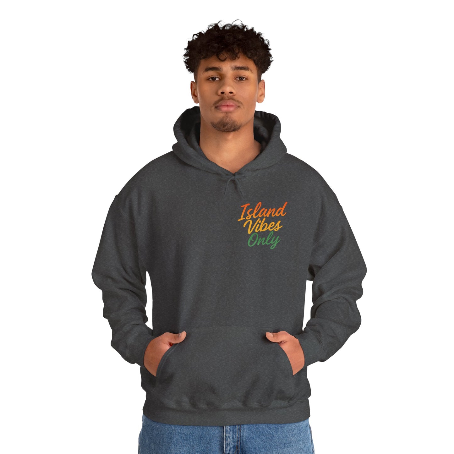 Island Vibes Only - Unisex Hoodie (Letterwork front, Artwork Back)