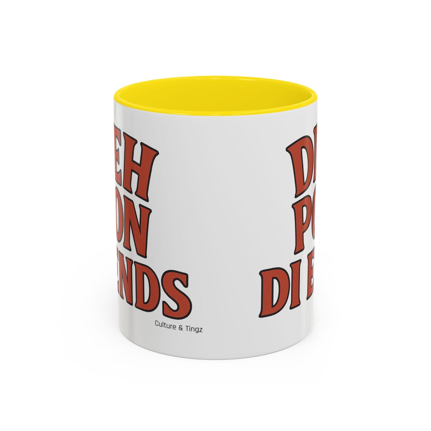 Deh Pon Di Ends Ceramic Mugs  – Letterwork Edition