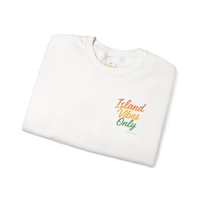 Island Vibes Only - Unisex Crewneck Sweater (Letterwork Front, Full Artwork Back)