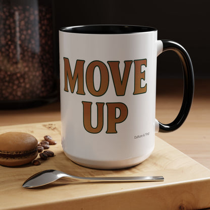 Move Up Ceramic Mugs  – Letterwork Edition
