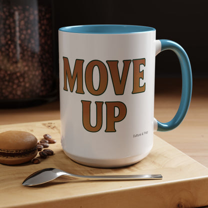 Move Up Ceramic Mugs  – Letterwork Edition