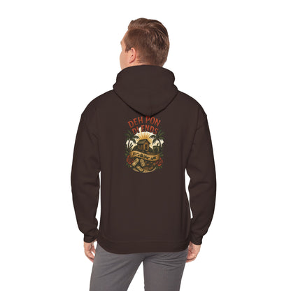 Deh Pon Di Ends - Unisex Hoodie (Letterwork front, Artwork Back)