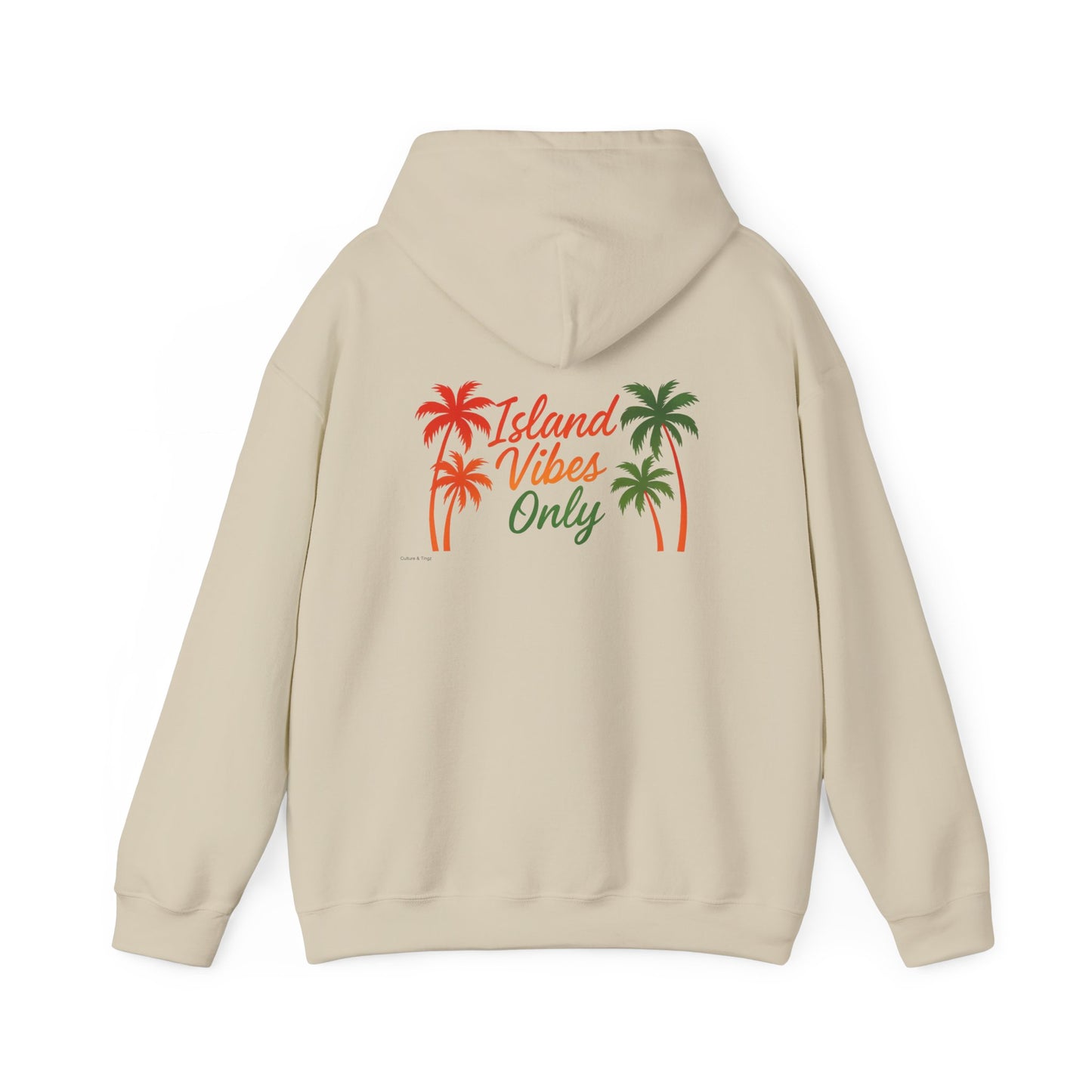 Island Vibes Only - Unisex Hoodie (Letterwork front, Artwork Back)