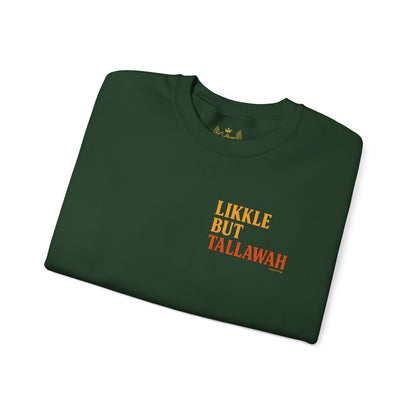 Likkle but Tallawah - Unisex Crewneck Sweater (Letterwork Front, Full Artwork Back)